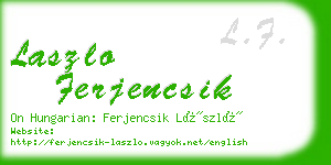 laszlo ferjencsik business card